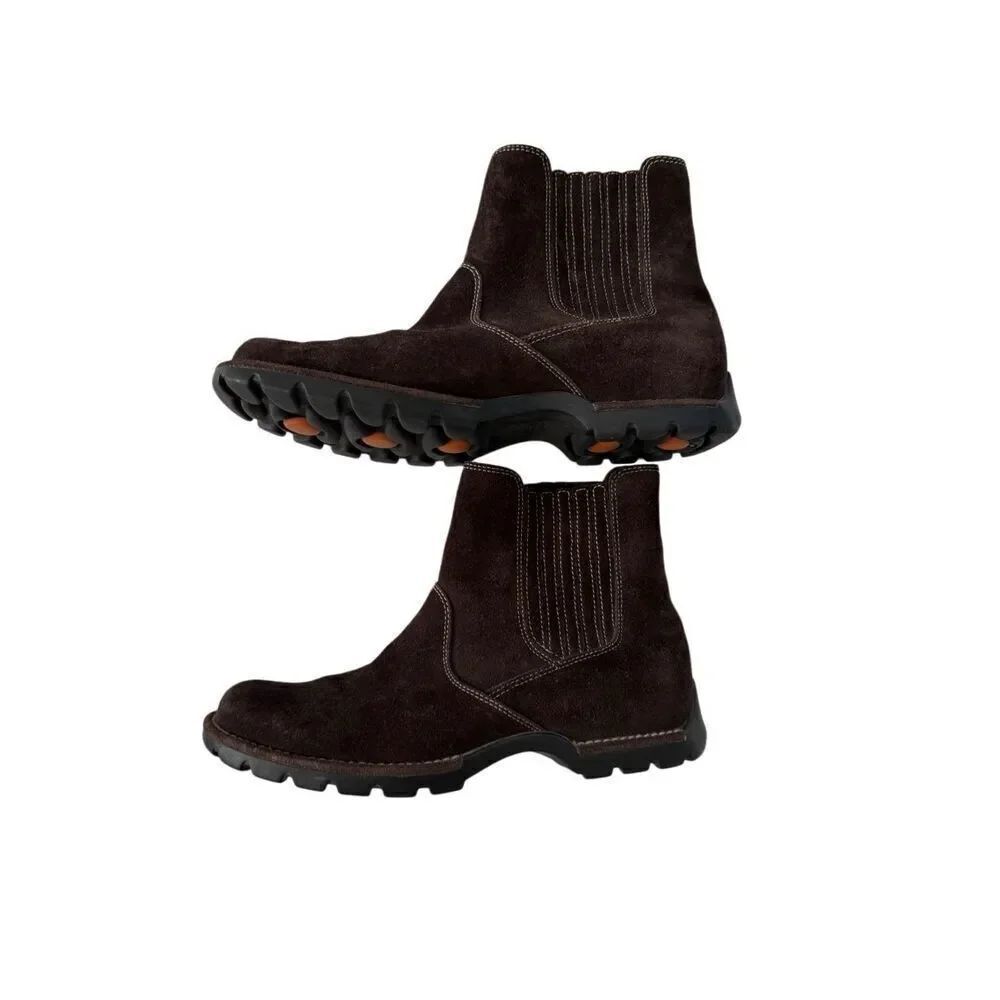 Cole Haan Womens Brown Waterproof Suede Leather Pull-On Chelsea Boots Size 6